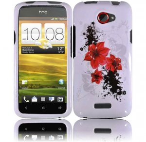 Hard Plastic 2-Piece (Snap On) Design Case for HTC One X/Elite (AT&T) - Red Lily