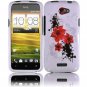 Hard Plastic 2-Piece (Snap On) Design Case for HTC One X/Elite (AT&T) - Red Lily