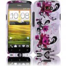 Hard Plastic 2-Piece (Snap On) Design Case for HTC One X/Elite (AT&T) - Purple Lily