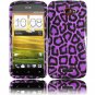 Hard Plastic 2-Piece (Snap On) Design Case for HTC One X/Elite (AT&T) - Purple Leopard