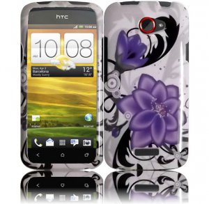 Hard Plastic 2-Piece (Snap On) Design Case for HTC One X/Elite (AT&T) - Violet Lily