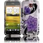 Hard Plastic 2-Piece (Snap On) Design Case for HTC One X/Elite (AT&T) - Violet Lily
