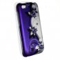 Hard Plastic Rubberized Snap On Design Case for HTC One V (Virgin Mobile) - Silver and Purple Vines