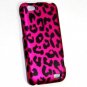 Hard Plastic Rubberized Snap On Design Case for HTC One V (Virgin Mobile) - Hot Pink Leopard