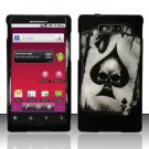 Hard Plastic Rubber Feel Design Case for Motorola Triumph - Ace of Spade Skull