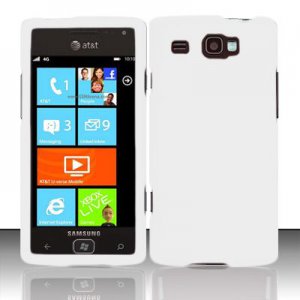 Hard Plastic Rubber Feel Case for Samsung Focus Flash i677 (AT&T) - White