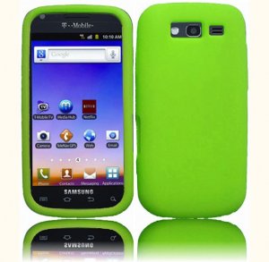 Hard Plastic Snap On Rubberized Cover Case for Samsung Galaxy S Blaze 4G - Neon Green