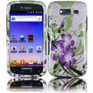 Hard Plastic Snap-On Design Cover Case for Samsung Galaxy S Blaze 4G - Green and Purple Lily
