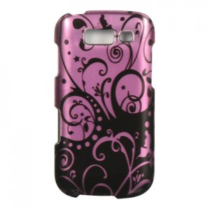 Hard Plastic Snap-On Design Cover Case for Samsung Galaxy S Blaze 4G - Purple Swirls