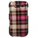 Hard Plastic Snap-On Design Cover Case for Samsung Galaxy S Blaze 4G - Hot Pink Check