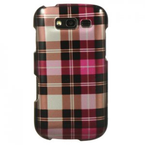 Hard Plastic Snap-On Design Cover Case for Samsung Galaxy S Blaze 4G - Hot Pink Check