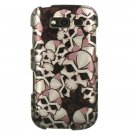 Hard Plastic Snap-On Design Cover Case for Samsung Galaxy S Blaze 4G - Black Skulls