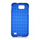 Crystal TPU Gel Check Design Skin Case for Samsung Galaxy S II Skyrocket HD - Blue