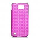 Crystal TPU Gel Check Design Skin Case for Samsung Galaxy S II Skyrocket HD - Purple
