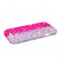 Hard Plastic Bling Diamond Snap On Cover Case for HTC One S/Ville (T-Mobile) - Silver and Pink