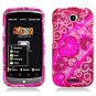 Hard Plastic Bling Diamond Snap On Cover Case for HTC One S/Ville (T-Mobile) - Hearts Flow