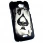 Hard Plastic Rubberized Snap On Design Case for HTC One X/Elite (AT&T) - Ace of Spade Skull