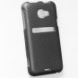 Hard Plastic Rubberized Snap On Design Case for HTC Evo 4G LTE - Carbon Fiber