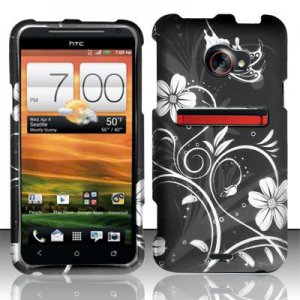 Hard Plastic Rubberized Snap On Design Case for HTC Evo 4G LTE - Midnight Garden