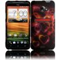 Hard Plastic Rubberized Snap On Design Case for HTC Evo 4G LTE - Rainbow Hearts