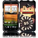 Hard Plastic Rubberized Snap On Design Case for HTC Evo 4G LTE - Ace Poker