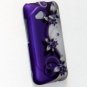 Hard Plastic Rubberized Snap On Design Case for HTC Droid Incredible 4G - Silver & Purple Vines