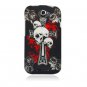 Hard Plastic Rubberized Snap On Design Case for HTC One S/Ville (T-Mobile) - Skulls & Dagger