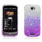 Hard Plastic Bling Diamond Snap On Cover Case for HTC One S/Ville (T-Mobile) - Purple Waterfall