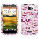 Hard Plastic 2-Piece (Snap On) Design Case for HTC One X/Elite (AT&T) - I Love You