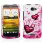 Hard Plastic 2-Piece (Snap On) Design Case for HTC One X/Elite (AT&T) - Hearts and Butterfly