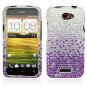 Hard Plastic Bling Diamond Snap On Cover Case for HTC One X/Elite (AT&T) - Purple Waterfall