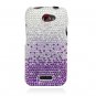 Hard Plastic Bling Diamond Snap On Cover Case for HTC One X/Elite (AT&T) - Purple Waterfall
