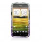 Hard Plastic Bling Diamond Snap On Cover Case for HTC One X/Elite (AT&T) - Purple Waterfall