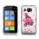 Hard Plastic Rubberized Snap On Design Case for HTC Titan II (AT&T) - Lovely Hearts