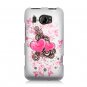 Hard Plastic Rubberized Snap On Design Case for HTC Titan II (AT&T) - Lovely Hearts