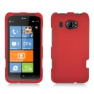 Hard Plastic Rubberized Snap On Cover Case for HTC Titan II (AT&T) - Red