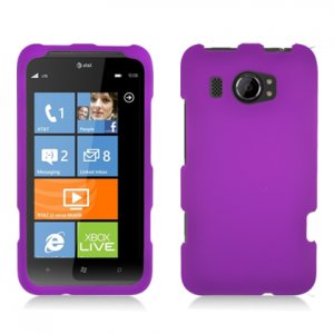 Hard Plastic Rubberized Snap On Cover Case for HTC Titan II (AT&T) - Purple