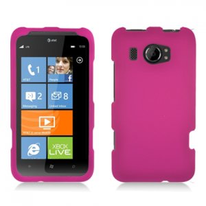 Hard Plastic Rubberized Snap On Cover Case for HTC Titan II (AT&T) - Rose Pink