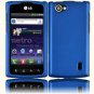 Hard Plastic Rubberized Snap On Cover Case for LG Optimus M Plus - Cool Blue