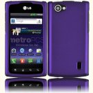 Hard Plastic Rubberized Snap On Cover Case for LG Optimus M Plus - Purple