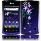 Hard Plastic 2-Piece (Snap On) Design Case for LG Optimus M Plus MS695 - Nightly Flowers