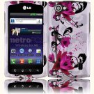 Hard Plastic 2-Piece (Snap On) Design Case for LG Optimus M Plus MS695 - Purple Lily