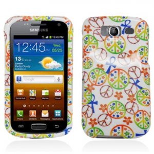 Hard Plastic Snap-On Design Cover Case for Samsung Galaxy S Blaze 4G - Rainbow Peace Signs