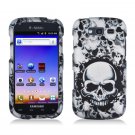 Hard Plastic Snap On Rubberized Design Case for Samsung Galaxy S Blaze 4G - White Skulls
