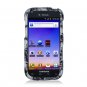 Hard Plastic Snap On Rubberized Design Case for Samsung Galaxy S Blaze 4G - White Skulls