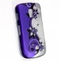 Hard Plastic Snap On Rubberized Design Case for Samsung Galaxy S Aviator - Silver & Purple Vines