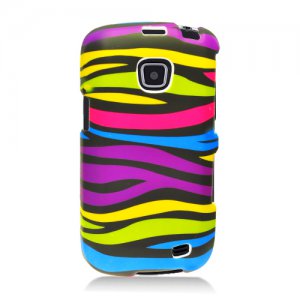 Hard Plastic Snap On Rubberized Design Case for Samsung illusion i110 (Verizon) - Abstract Zebra