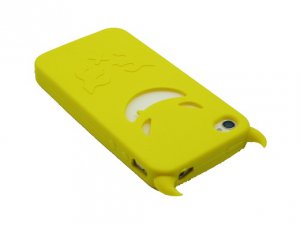 Soft Silicone Skin Cover Case for Apple iPhone 4/4S - Yellow Devil