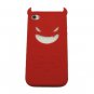 Soft Silicone Skin Cover Case for Apple iPhone 4/4S - Red Devil