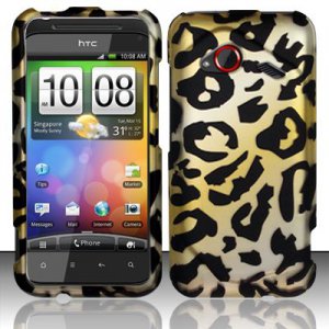 Hard Plastic Rubberized Snap On Design Case for HTC Droid Incredible 4G (Verizon) - Golden Cheetah